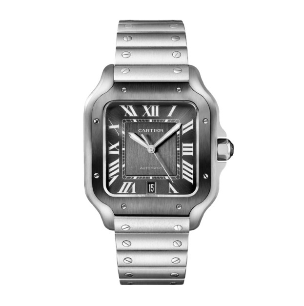 Cartier Santos De Cartier Large Automatic Steel Dial Black