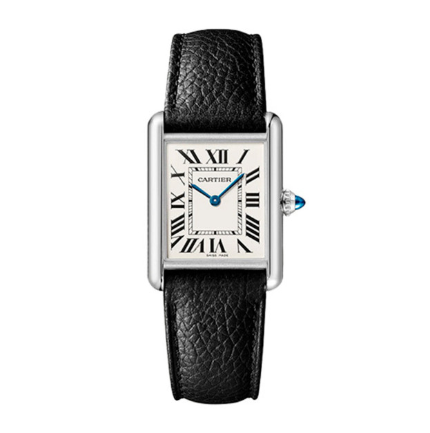 Cartier Tank Must de Cartier Large Black Leather