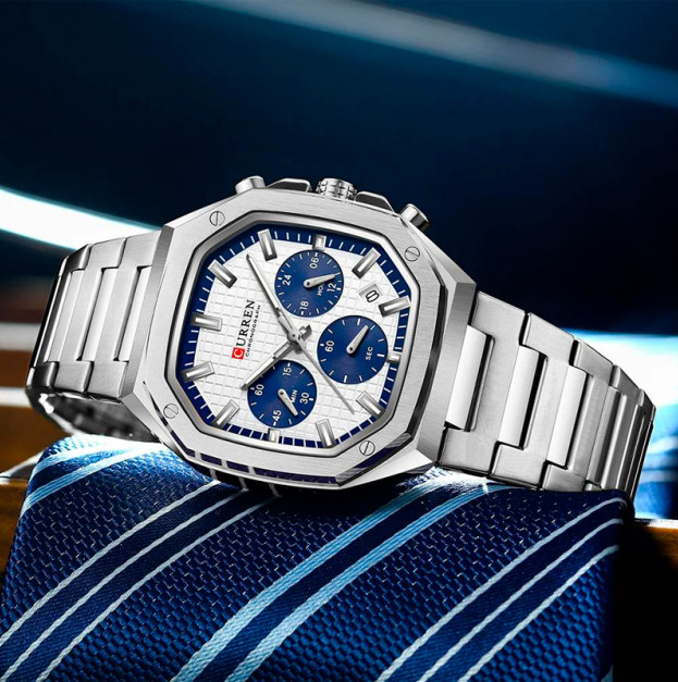 Curren 8459 Silver-White