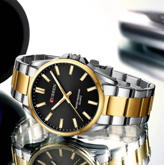 Curren 9090 Silver-Gold-Black