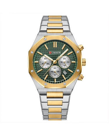 Curren 8440 Silver-Gold-Green