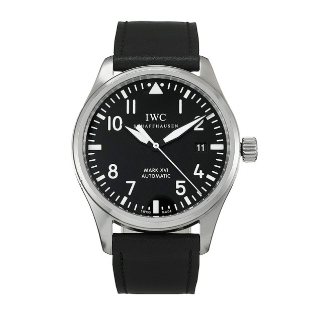 IWC Pilot’s Mark XVI 41mm Dial Black Leather Black