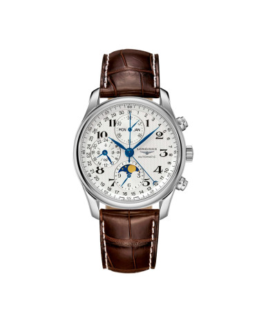 Longines Master Collection 40mm White Dial Leather Brown
