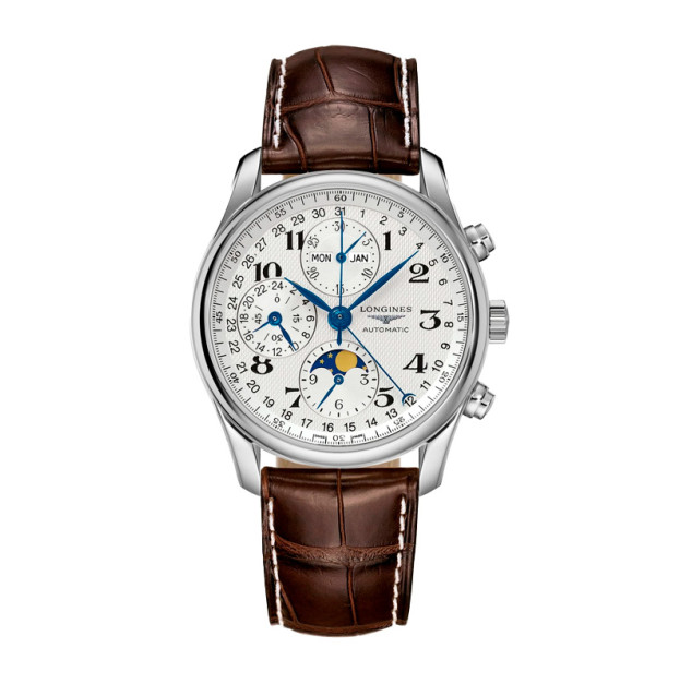 Longines Master Collection 40mm White Dial Leather Brown