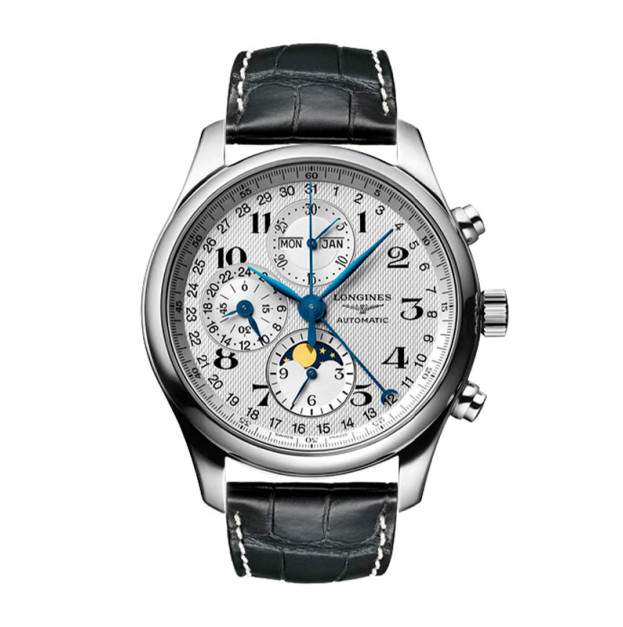 Longines Master Collection 40mm White Dial Leather Black