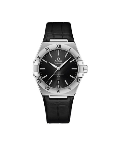 Omega Constellation 38mm Co-Axial Master Chronometer Dial Black Leather