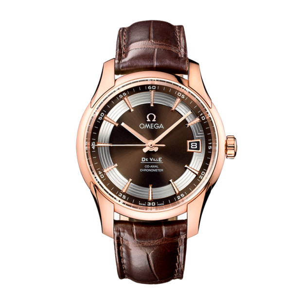 Omega De Ville Hour Vision 41mm Red Gold Leather Brown