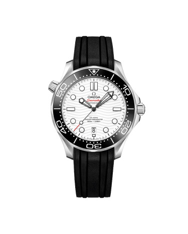 Omega Seamaster Diver 42mm Co-Axial Master Chronometer Dial White Rubber