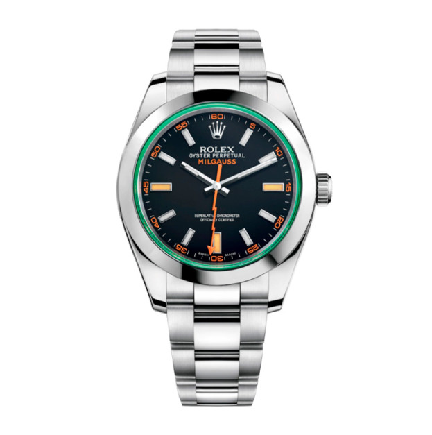 Rolex Milgauss 40mm Silver Steel Black Dial
