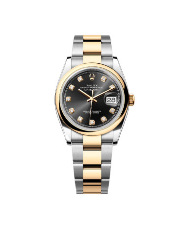 Rolex Datejust 36mm Steel and Yellow Gold Dial Black
