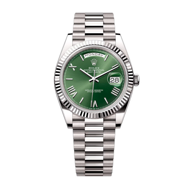 Rolex Day-Date 40mm Platinum Olive Green