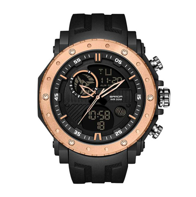 Sanda 6012 Black-Rose Gold