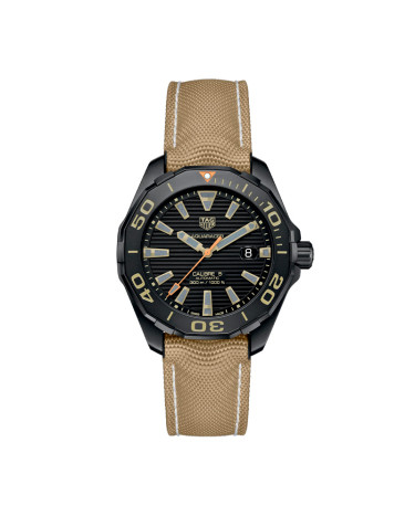 TAG Heuer Aquaracer Calibre 5 Automatic 43mm NATO Strap Beige